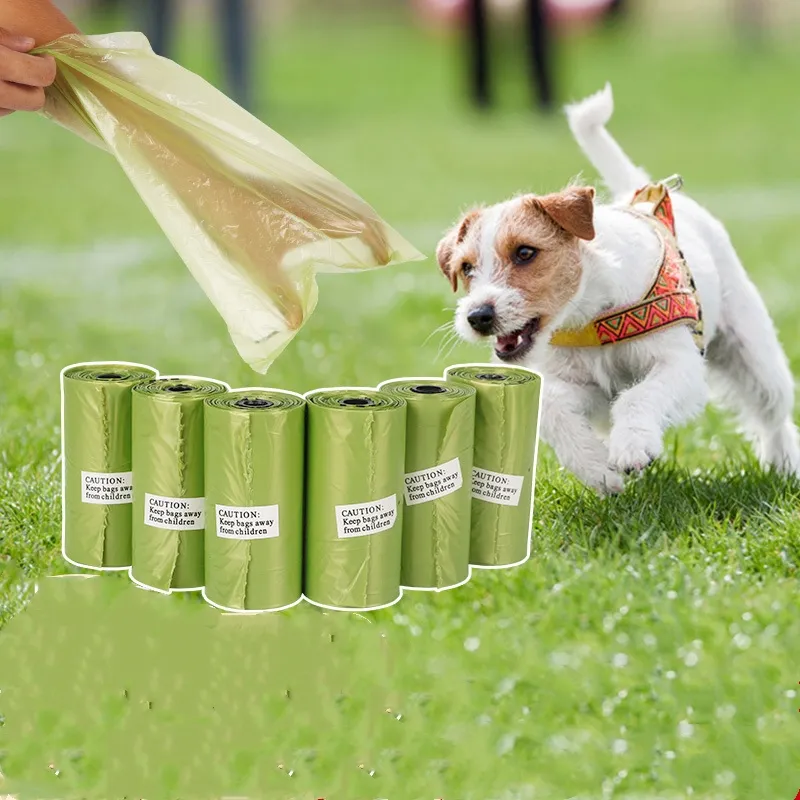 100% Biodegradable Packaging Poop Bags Cornstarch Plastic Garbage Trash Dog Poop Bags