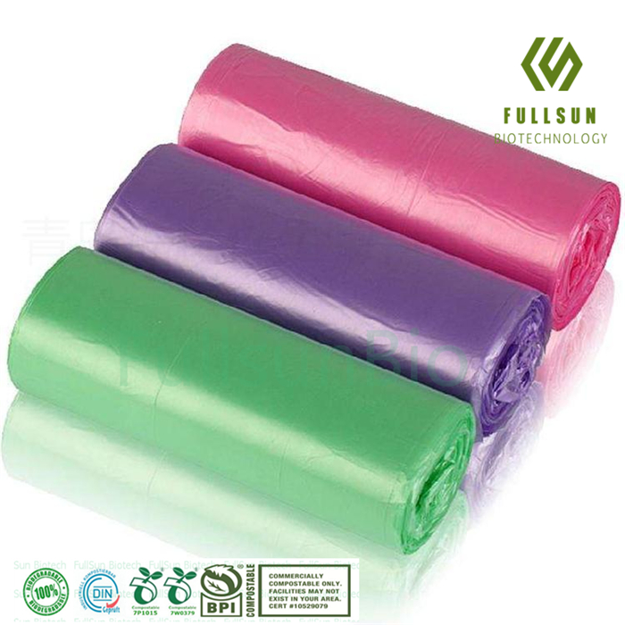 100% EU Certification Biodegradable Bioplastic Compostable Disposable Flat Roll Pack Restaurant Household Kitchen Use UK Garbage Trash Bags