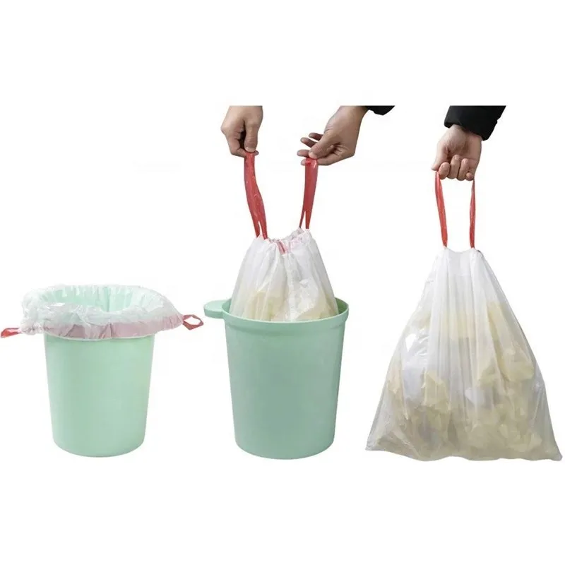 13 Gallon 23*30 Inches Plastic Bin Liners Drawstring Trash Bags