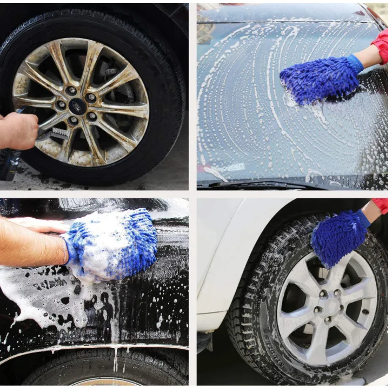 14PCS Car Wash Cloth Mitt Brush Car Cleaning Brushes with 10 Soft Boar Hair