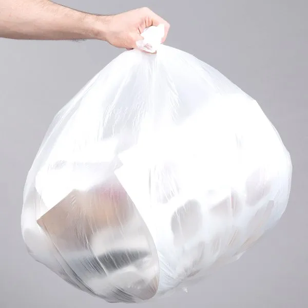 18 Gallon Grocery Bag Carrier Disposable White Plastic Trash Can Liners