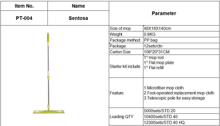 2020 Easy Folding and Assemble Flat Mop 360 Spin Microfiber Mop for Hotel
