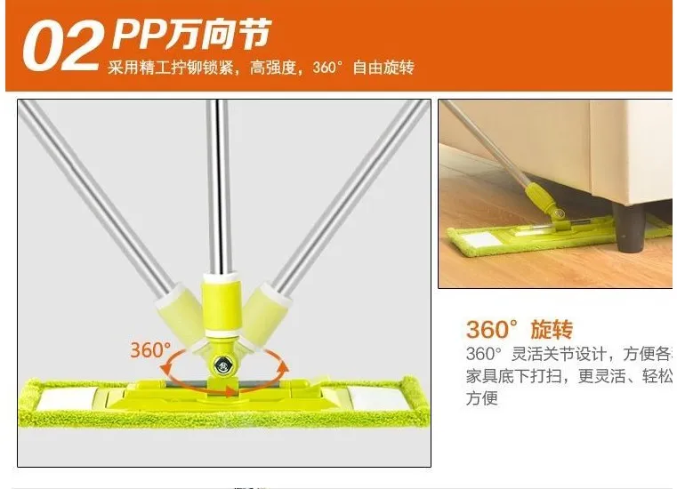 2020 Easy Folding and Assemble Flat Mop 360 Spin Microfiber Mop for Hotel