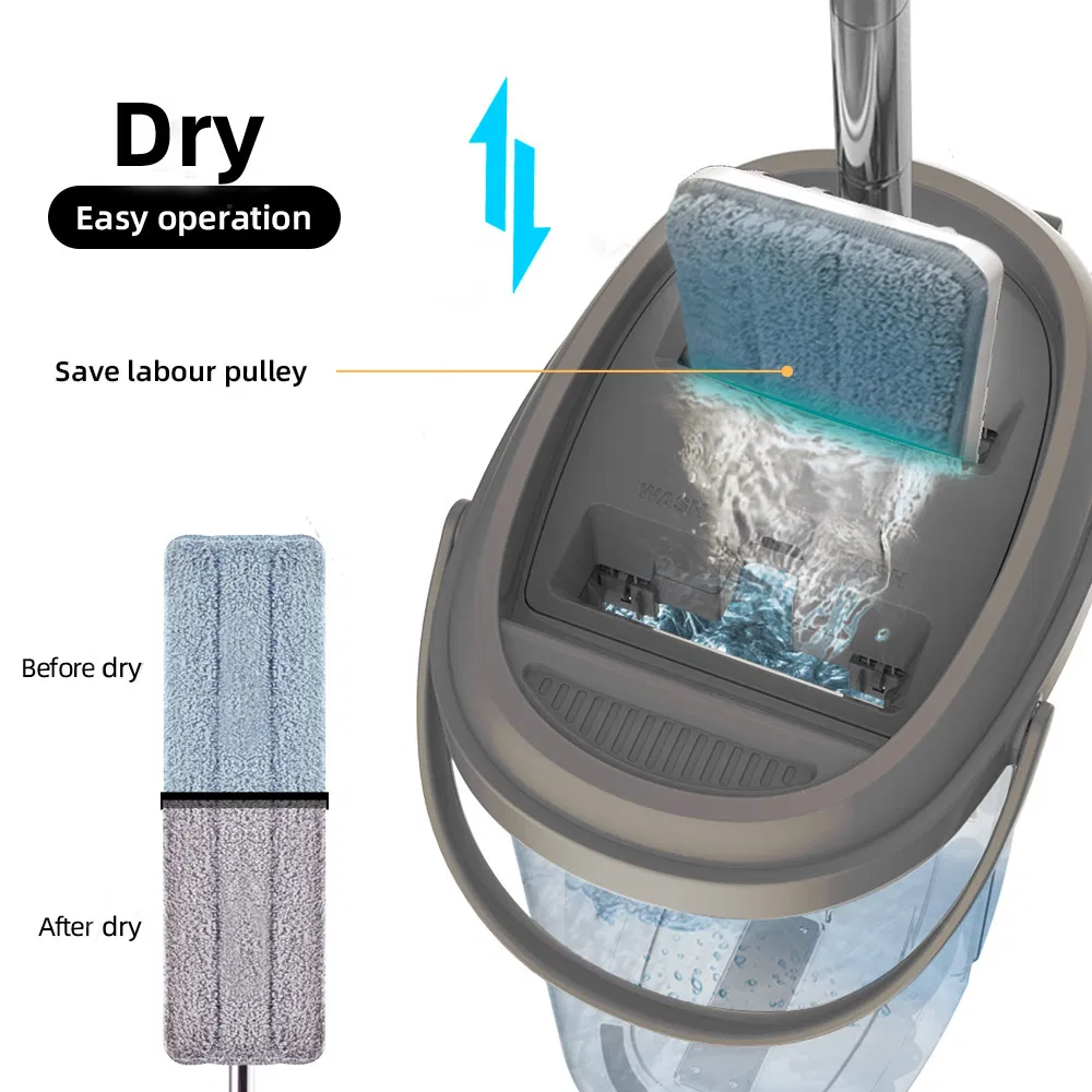 2021 New Arrival Easy Cleaning Flat Floor Mop with 2 Microfiber Refill