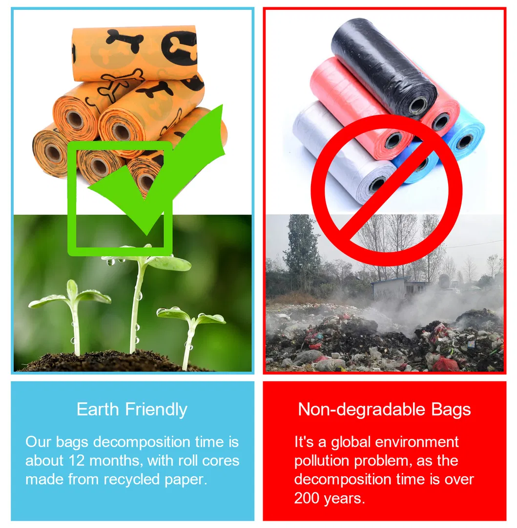 2021 New Style Extra Strong Biodegradable Plastic Dog Pets Poop Bag, Compostable Dog Poop Bag Measures 9*13 Inches