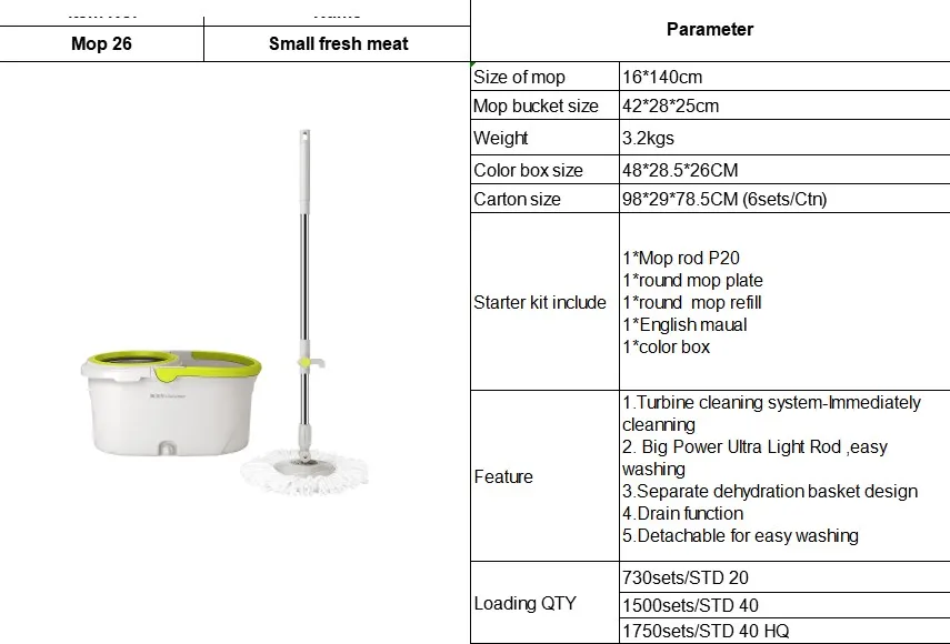360 Degree Rotating Hand Spin Mop Floor Cleaning Magic Mop with Bucket