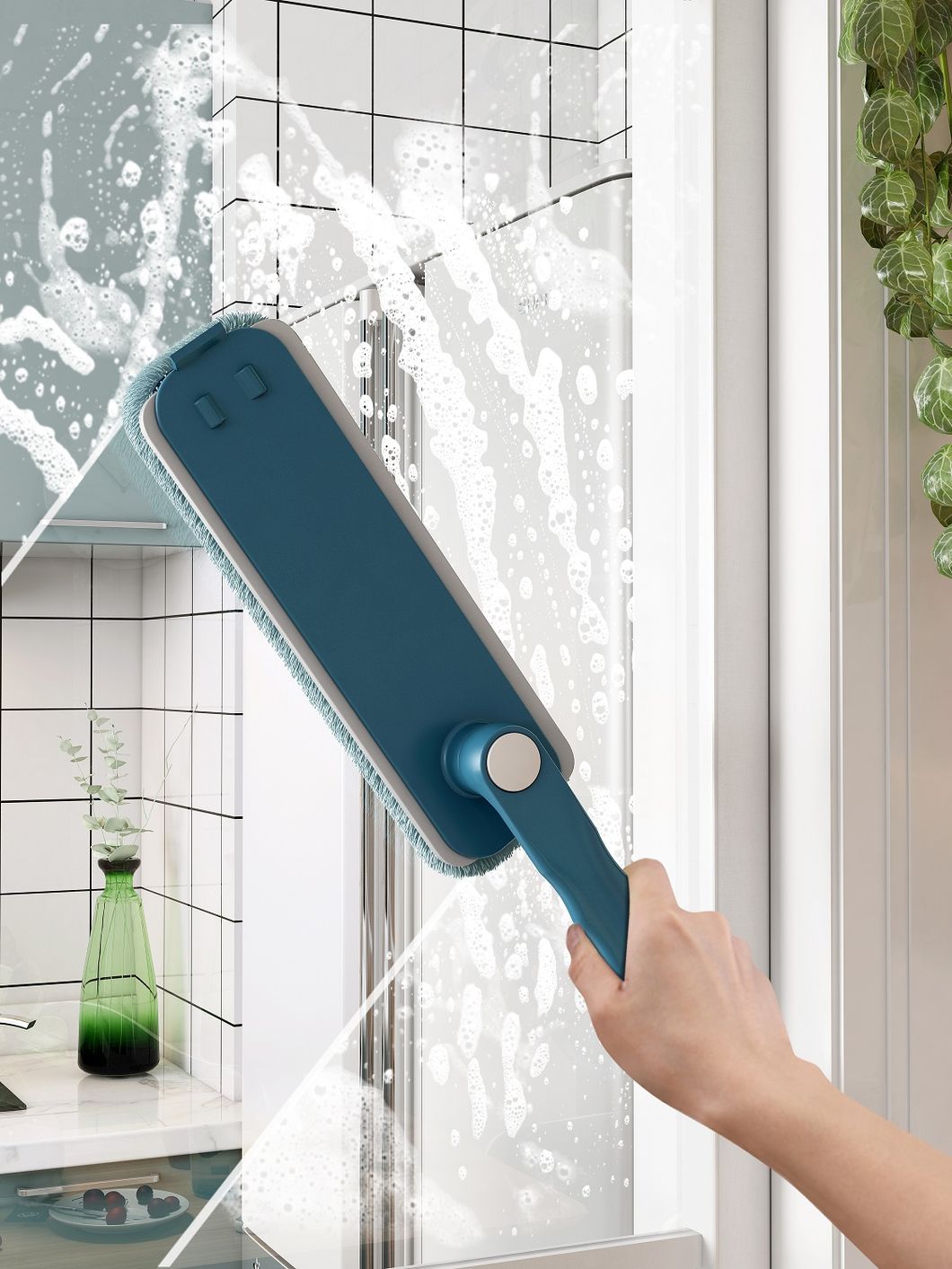 Benheng Multi-Functional Scrubbing and Cleaning Brush Scouring Pad Brush Table Desk Window Wiper