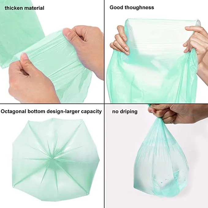 Biodegradable Dog Poop Bags Compostable Dog Waste Bags, Unscented, Vegetable-Based & Eco-Friendly, Premium Thickness & Leak Proof, Easy Detach & Open, Support
