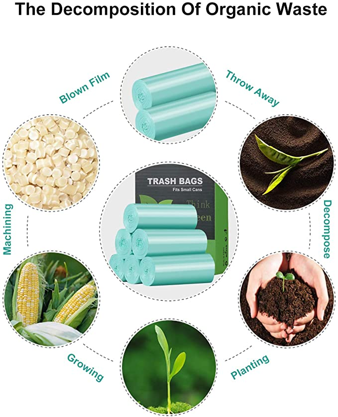 Biodegradable Dog Poop Bags Compostable Dog Waste Bags, Unscented, Vegetable-Based & Eco-Friendly, Premium Thickness & Leak Proof, Easy Detach & Open, Support