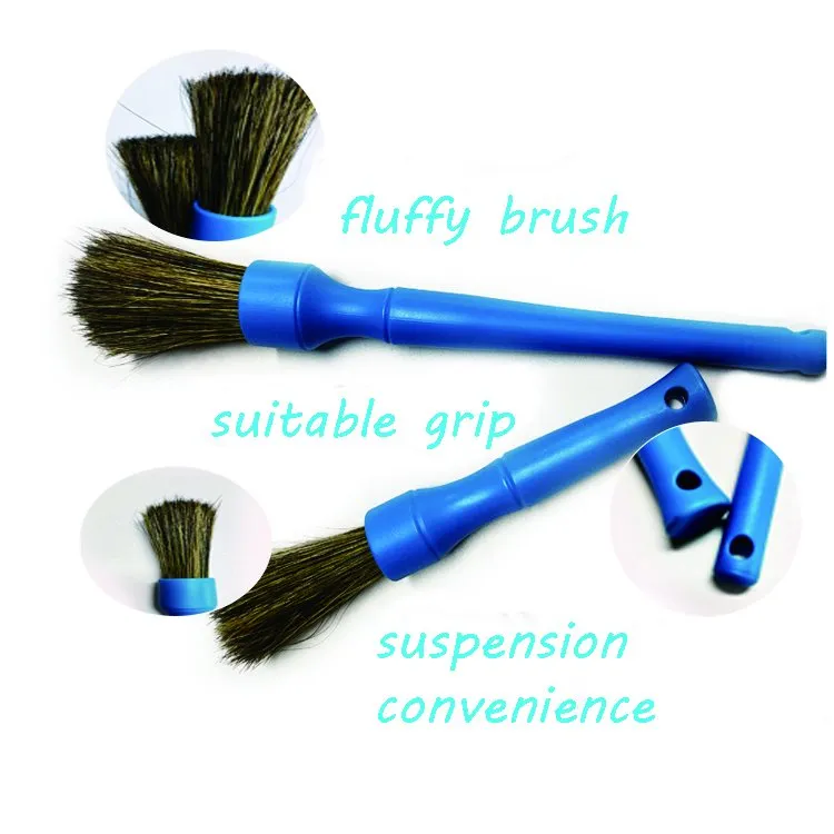 Boar Bristle Detailing Car Brush Set for Cleaning, Car Interior and Vent Clean