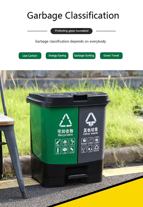 Custom 20L 30L 60L Double Foot Pedal Plastic Rubbish Waste Bin