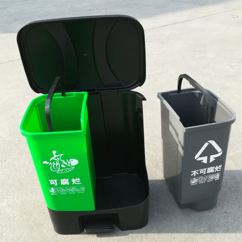 Custom 20L 30L 60L Double Foot Pedal Plastic Rubbish Waste Bin
