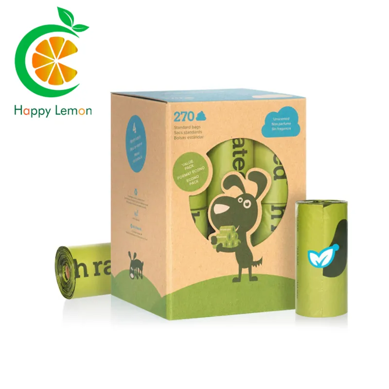 Custom Bio Compostable Punch Shopping Snack Fruit Grocery T-Shirt Pet Trash Degradable Vest Plastic Handle Gift Disposable Biodegradable Dog Pet Waste Bag
