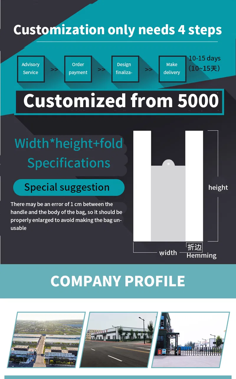 Disposable Bio Degradable Plastic Garbage Bag Flat Pocket Trash Bag