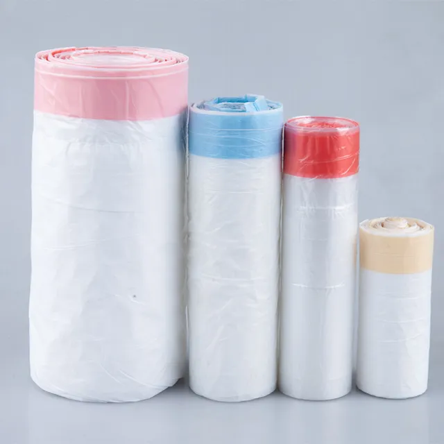 Disposable Drawstring Garbage Bag Plastic Colorful Trash Cheap Kitchen Compostable Garbage Bag on Roll 15PCS/Pack