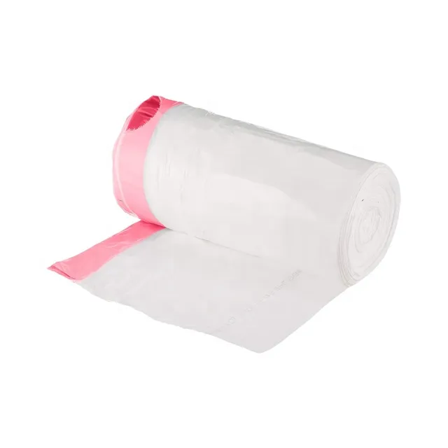 Disposable Drawstring Garbage Bag Plastic Colorful Trash Cheap Kitchen Compostable Garbage Bag on Roll 15PCS/Pack