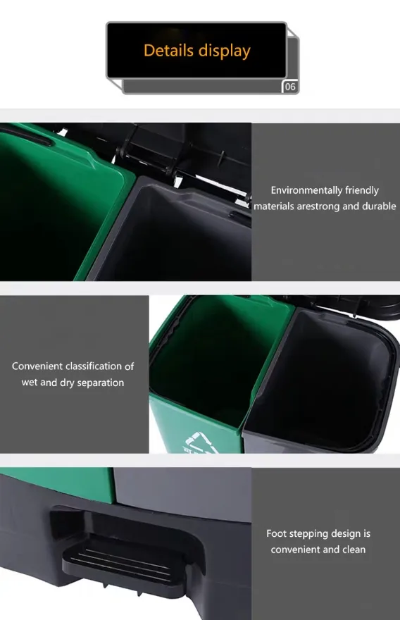 Double Compartment Medical Waste Recyling Bin