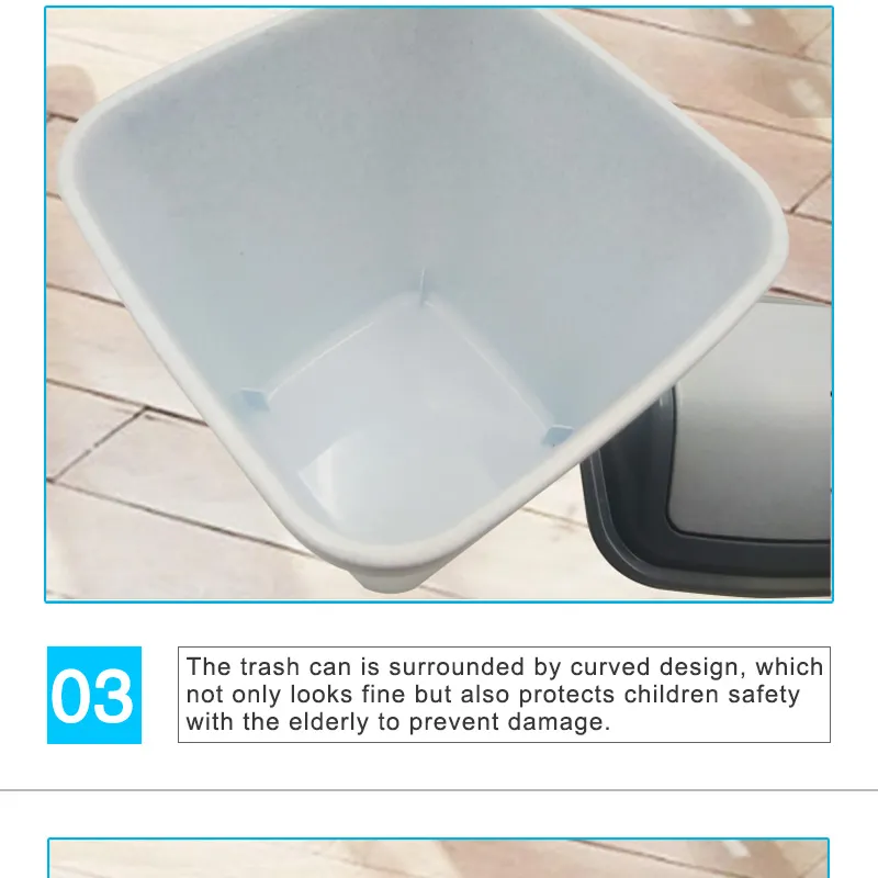 Durable Homeware Plastic Rubbish Bin Plastic Dustbin