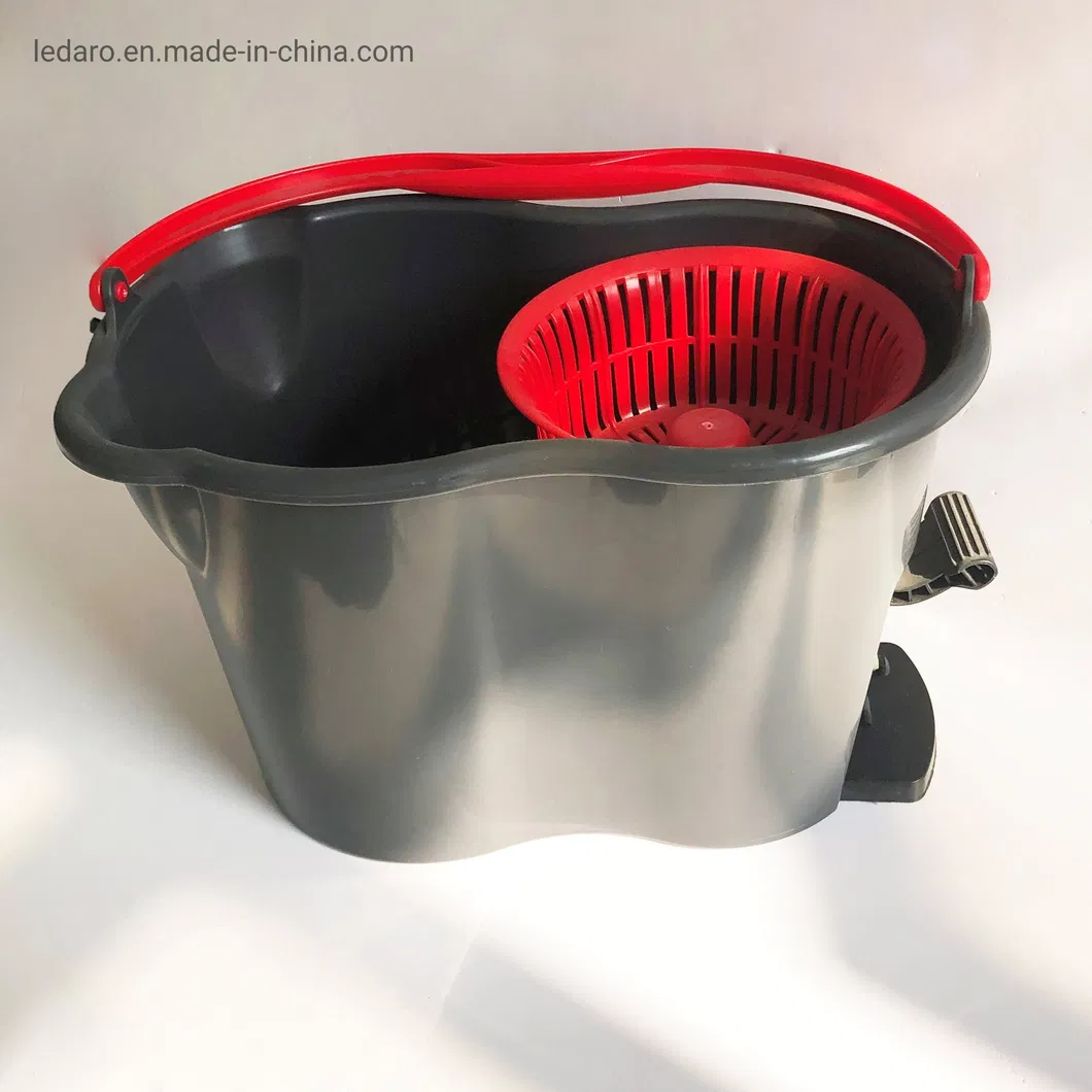 Easy Life Hand Press 360 Rotating Microfiber Spin Mop Bucket System Detachable Spinning Basket Easy Wring Magic Mop with Bucket