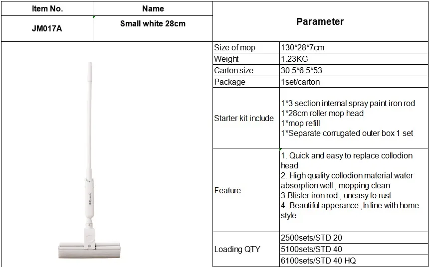 Factory Production Quick Clean PVA Mop 27cm Sponge Double Roller Refill Head Cleaning Product