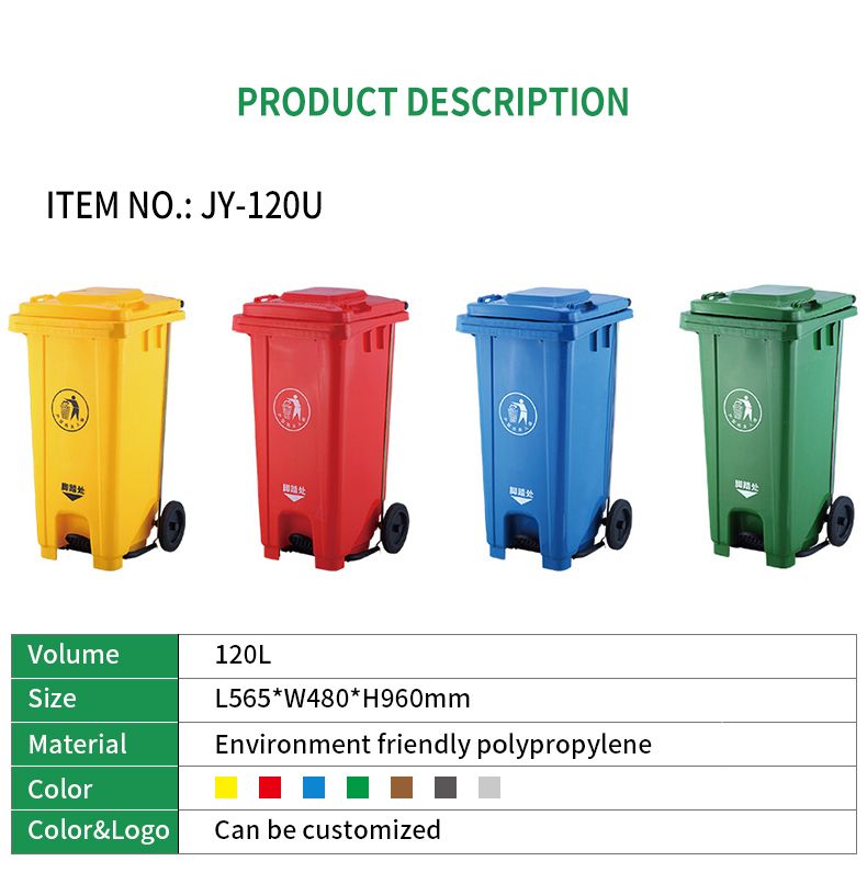 Factory Wholesale Indoor and Outdoor Environment Friendly Polypropylene Materi Pedal Type Luxury Advertising Trash Bin