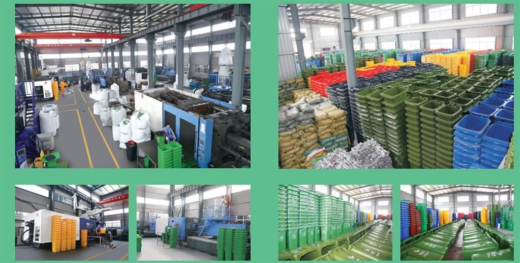 Green Yellow Color Garbage Bin 13 Gallon Trash Can 120 Liter Plastic Dustbin