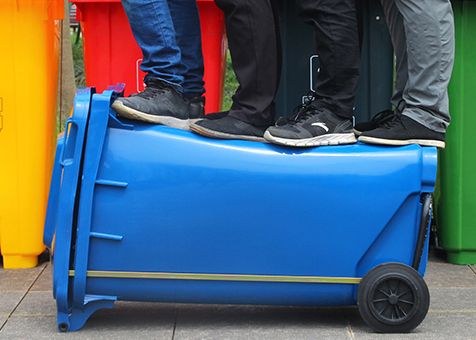 Green Yellow Color Garbage Bin 13 Gallon Trash Can 120 Liter Plastic Dustbin