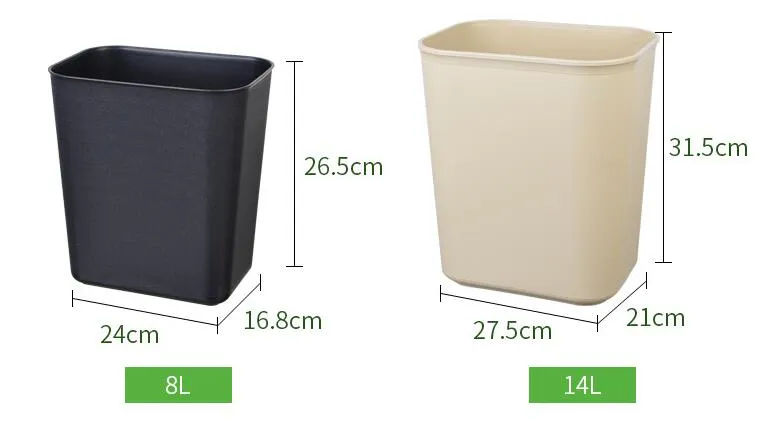 H0505 14L House Home Top-Open Plastic Waste Bin Kitchen Rubbish Bin