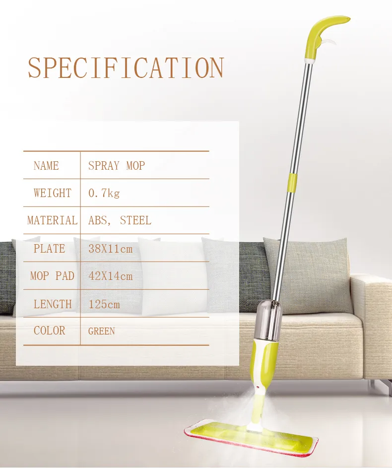 Handle Multiuse Floor Spray Microfiber Cleaning Cloth Scraper Mop