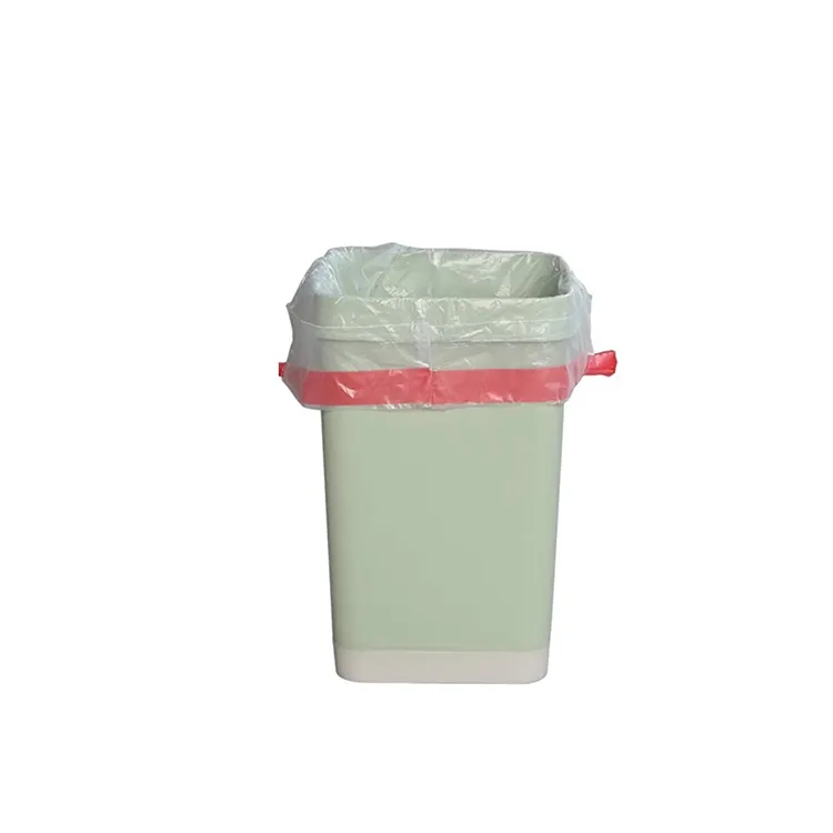 HDPE Polythene Garbage Bag White Drawstring Trash Bags on Roll