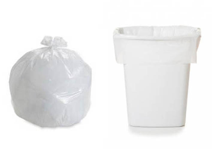 HDPE White C Fold Plastic Trash Liner