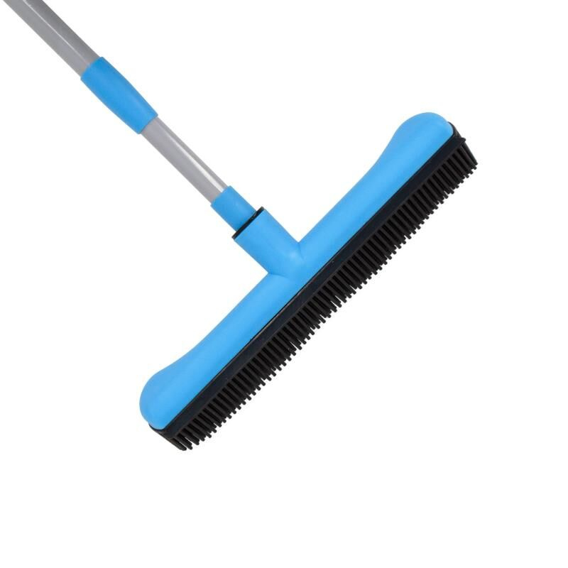 Long Handle Carpet Rake Floor Brush Pet Hair Squeegee Broom