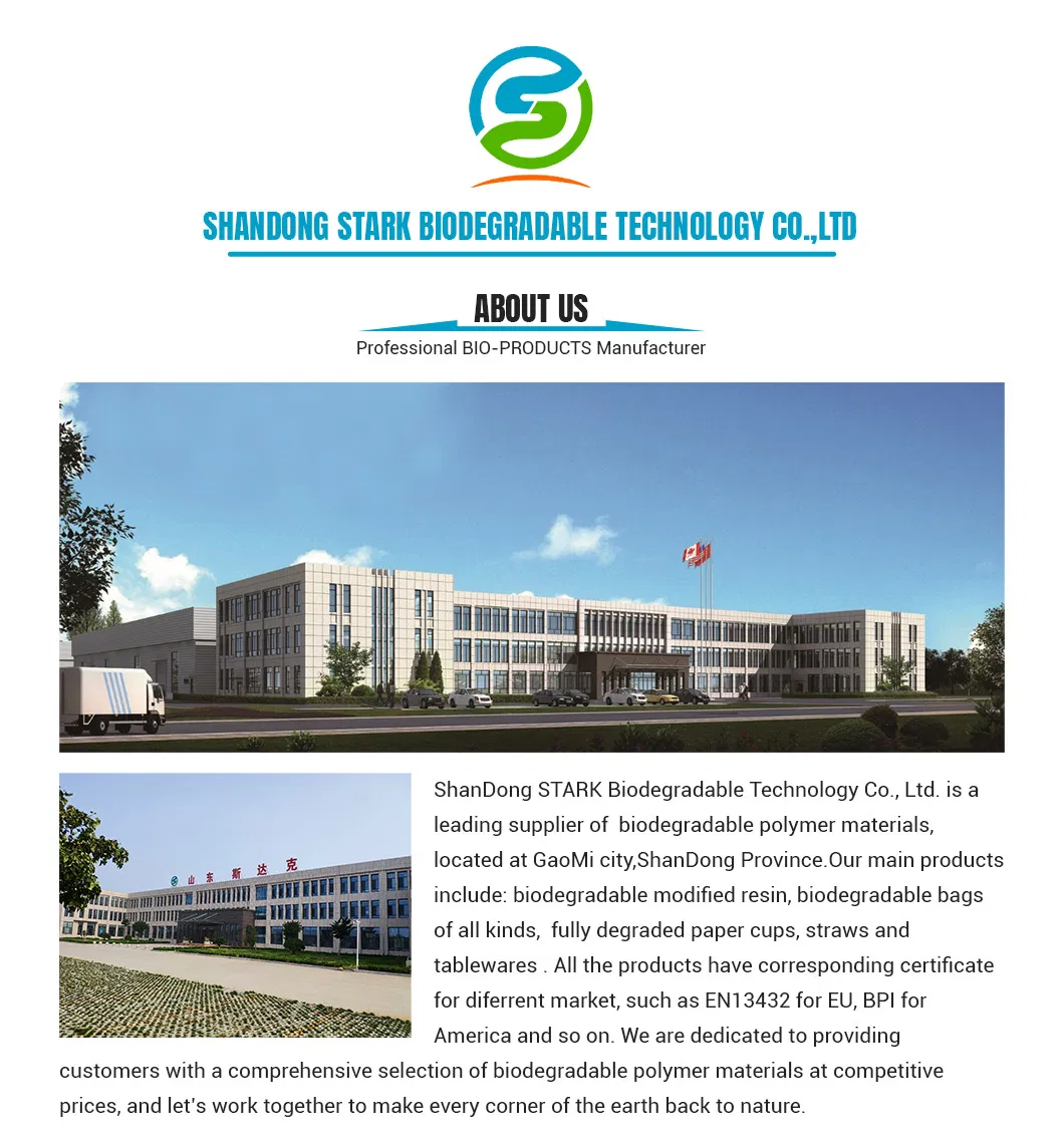 Manufacturer Custom 100% Biodegradable Garbage Bags, Compostable Plastic Bags