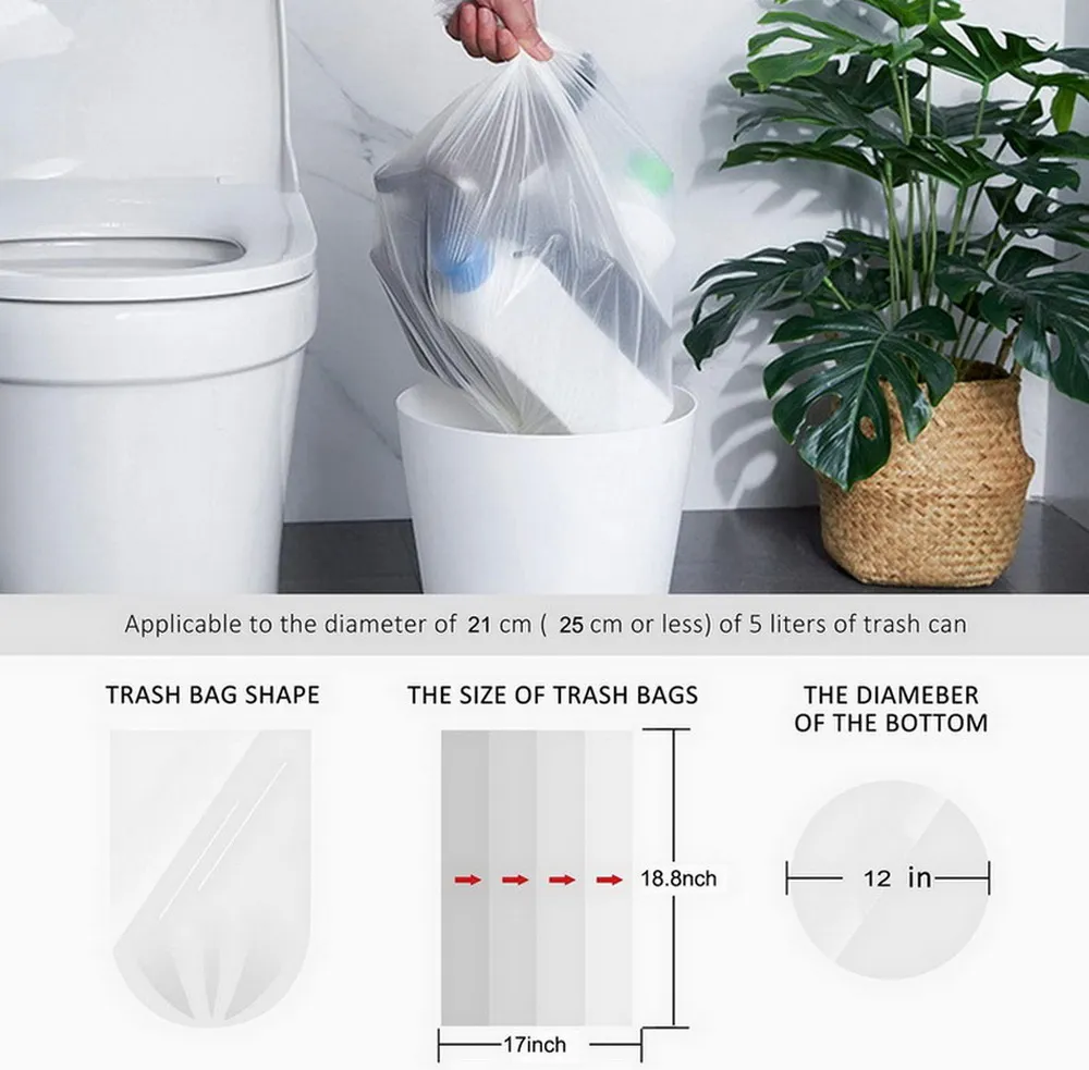 Medium Size Plastic Trash Can Rolling Garbage Bag