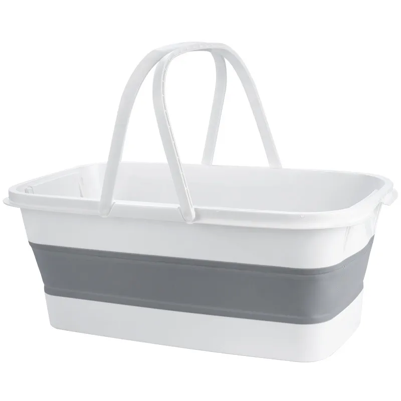 Mop Bucket Rectangular Household Compression Folding Big Bucket Portable Plastic Thickened Mop Bucket Mopping The Floor Squeeze Bucket