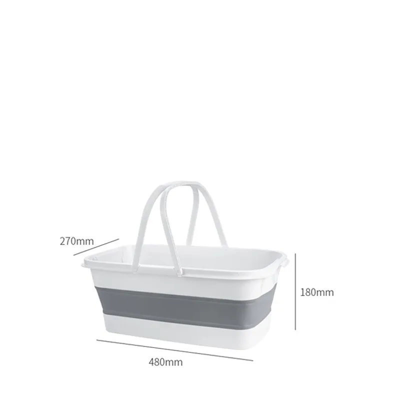 Mop Bucket Rectangular Household Compression Folding Big Bucket Portable Plastic Thickened Mop Bucket Mopping The Floor Squeeze Bucket
