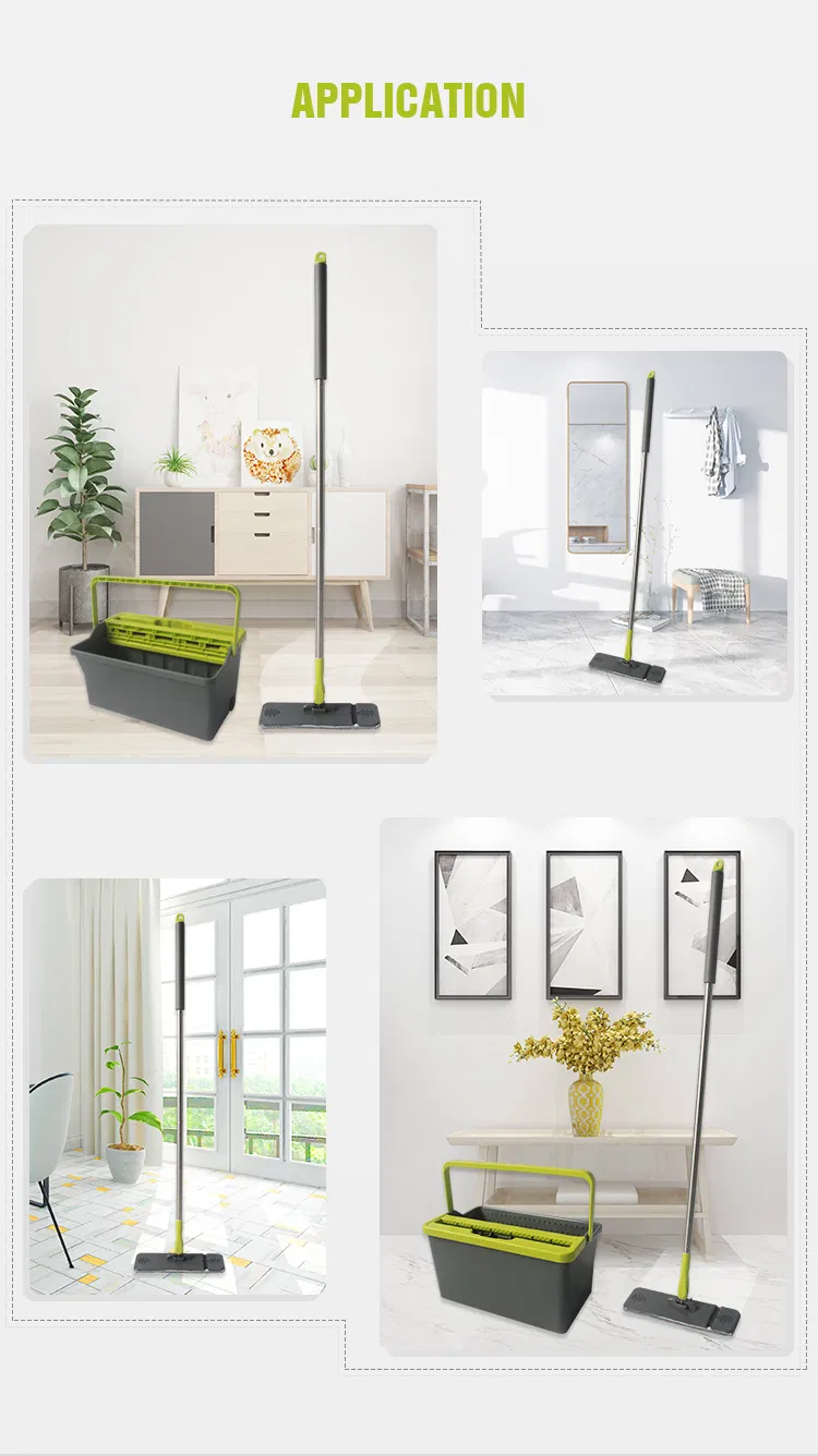 New Design Too Easy Flat Mop with Squeeze Bucket for Household Cleaning