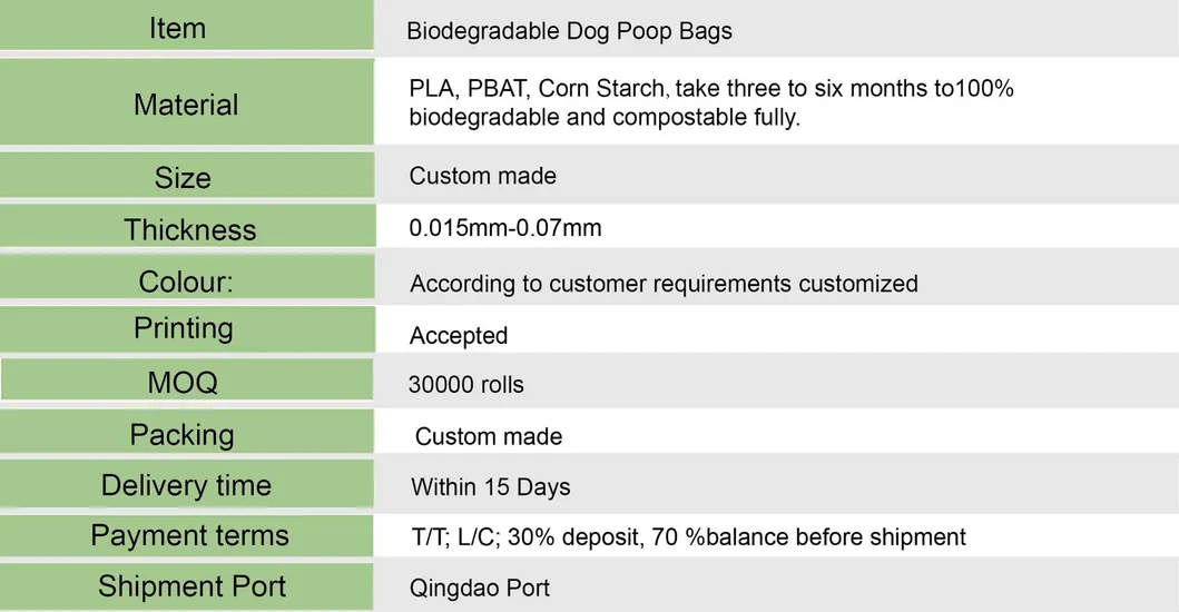 New Plastic Trash Bag Compostable Garbage Bag Biodegradable Bags Cornstarch