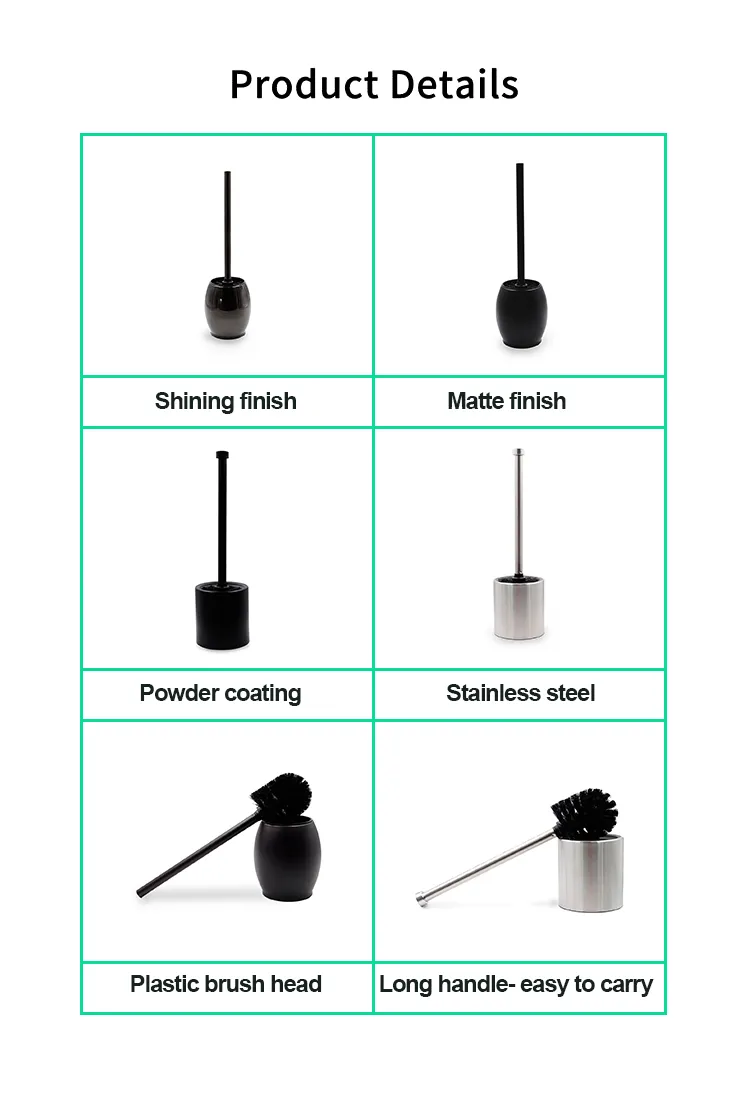 Newest Design Standing Powder Coating Thick Stainless Steel Toilet Brush