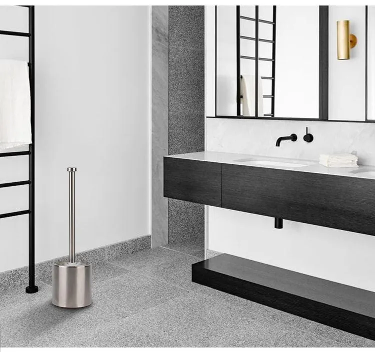 Newest Design Standing Powder Coating Thick Stainless Steel Toilet Brush