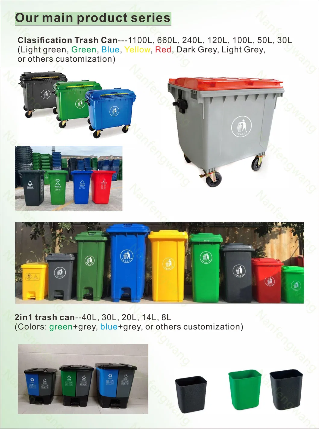 Outdoor and Indoor Plastic Dust Waste Rubbish Bin for Apartment Use