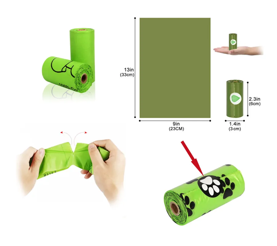 Pet Product Biodegradable PLA Dog Poop Bag Doggy Pet Garbage Bag