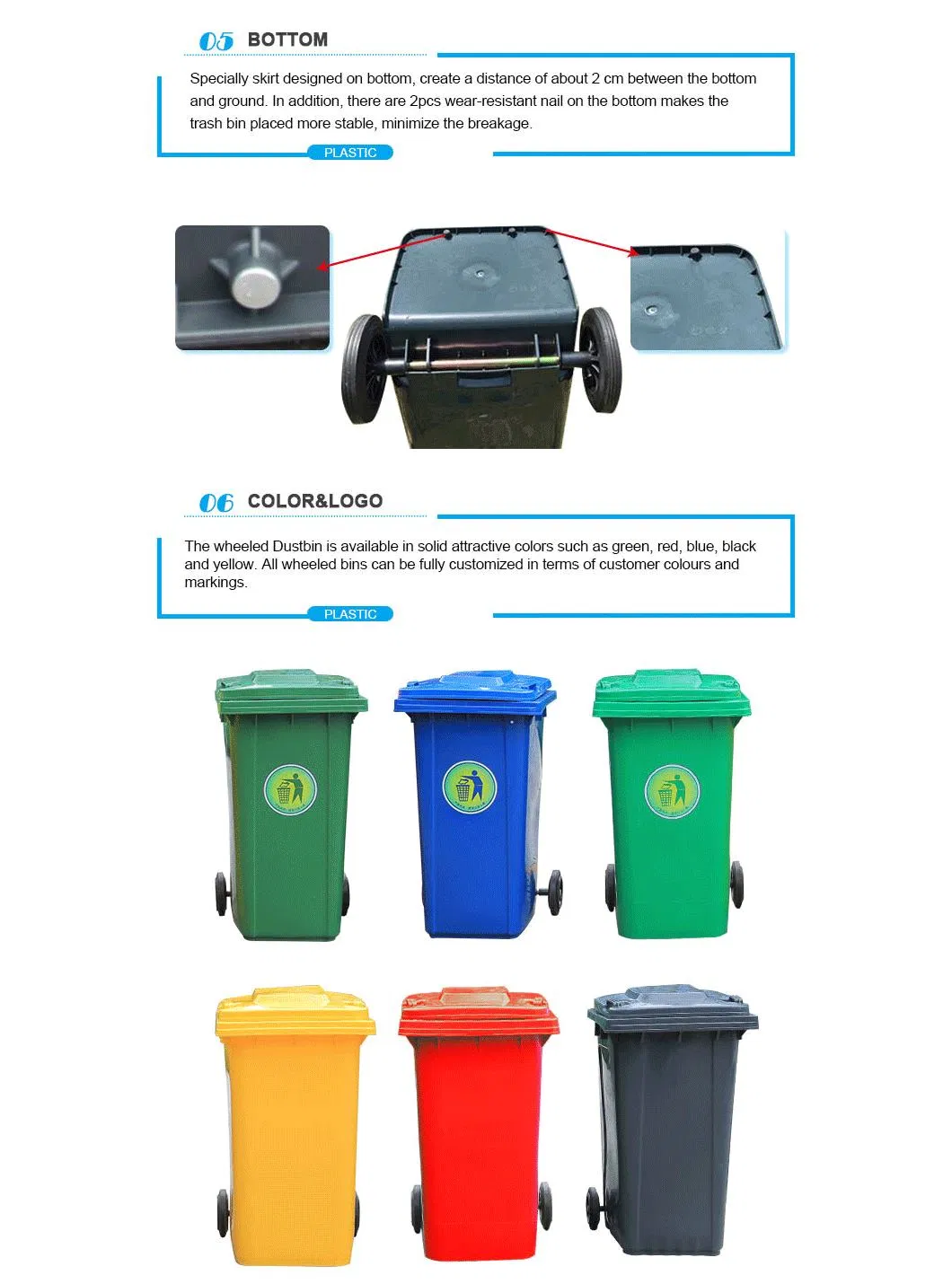 Plastic Dustbin Storage Recycling Containers for Dustbin Storage
