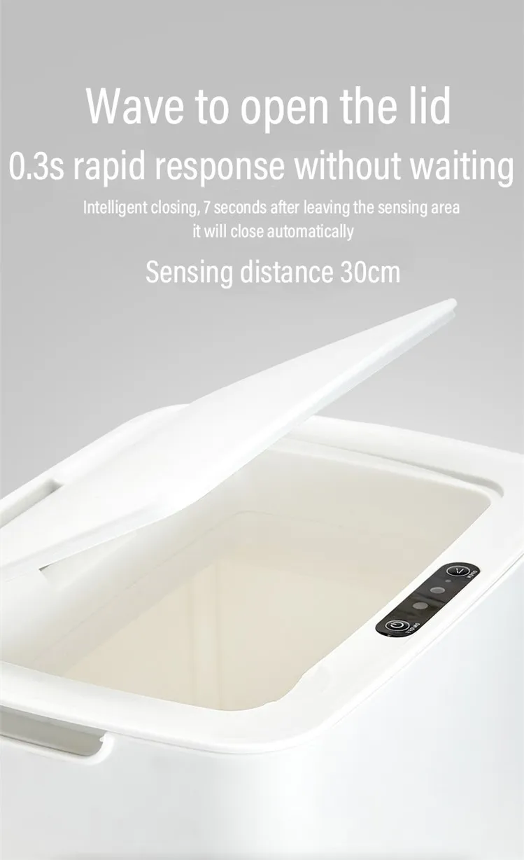 Samrt Home Using Rubbish Dustbin Automatic Sensor Lid Opening Garbage Bin Kitchen ABS Trash Can with Sensor