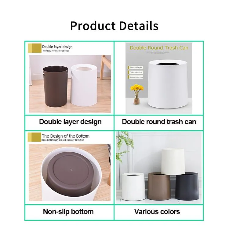 Simple Design Household Office Plastic Dustbin