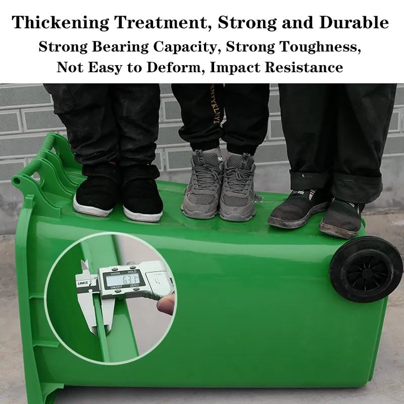 Wholesale Outdoor Public Rubbish Garbage Storage Can Green Waste Container Plastic Trash Bin