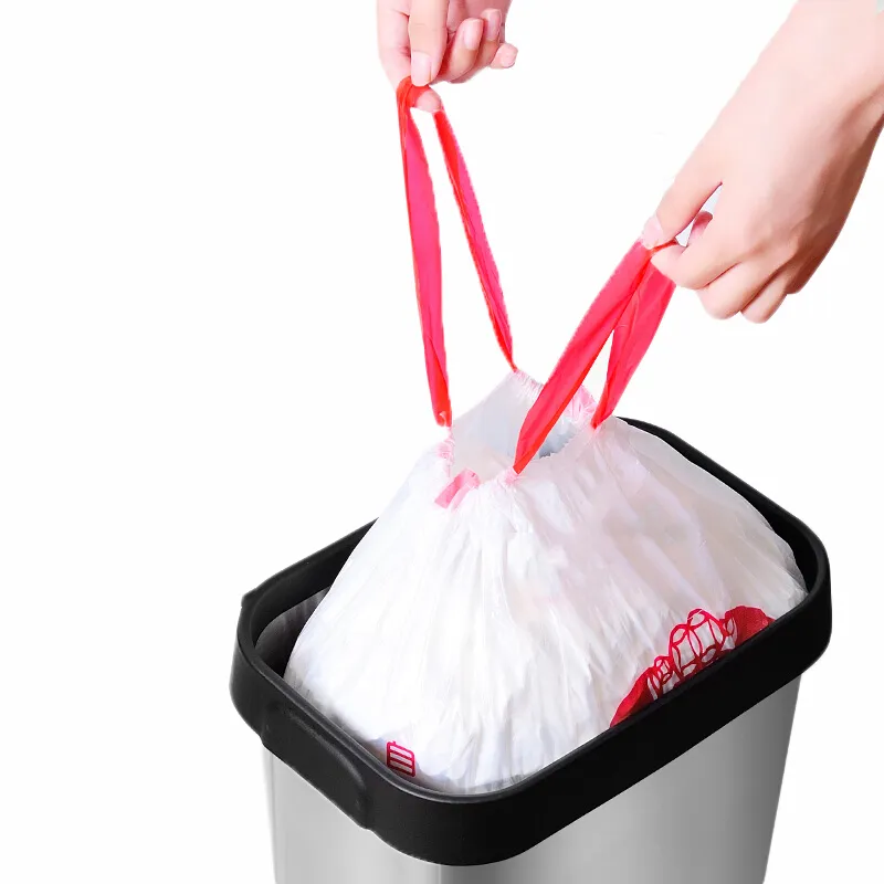 Wholesale Plastic Disposable Trash Bags Drawstring Garbage Bags for Kitchen Home Clean 45*45cm
